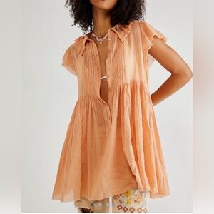 Free People - Benny Tunic - sheer orange - m